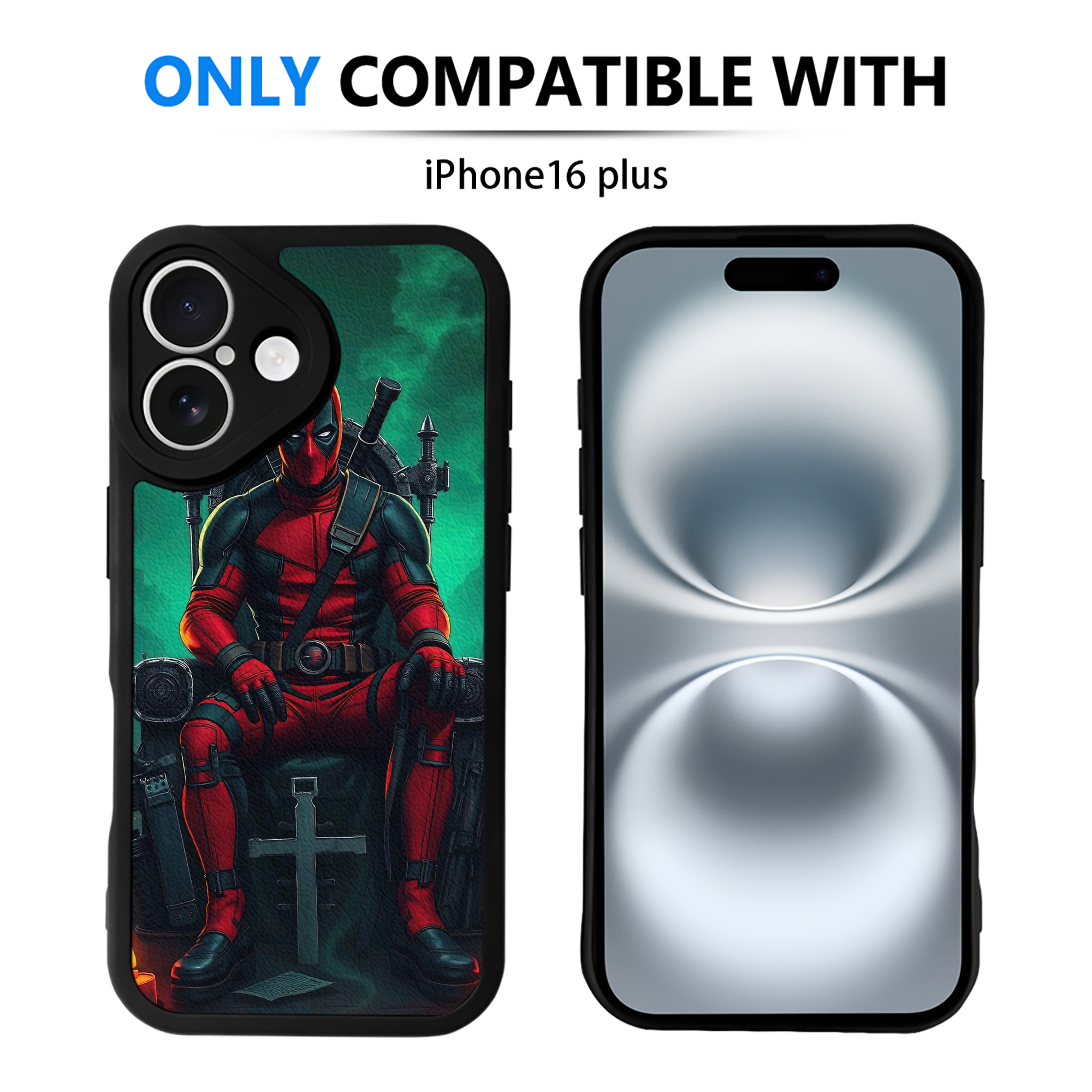 （画像用） Deadpool デッドプール 【iPhone 16シリーズ対応】シリコンスマホケース（レザー調） 材質：シリコン